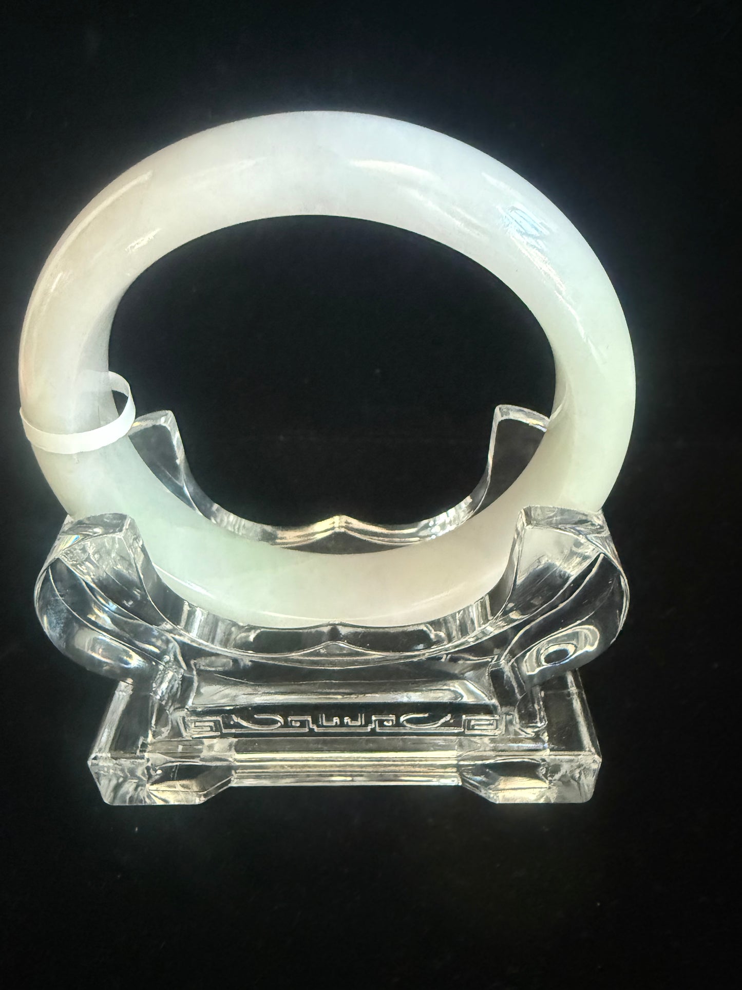 285. White base Jade bangle