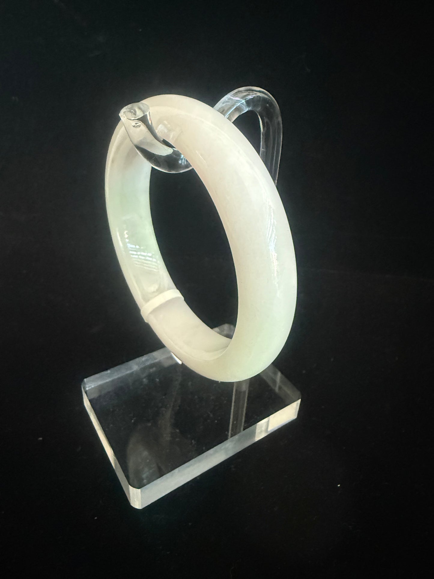 285. White base Jade bangle