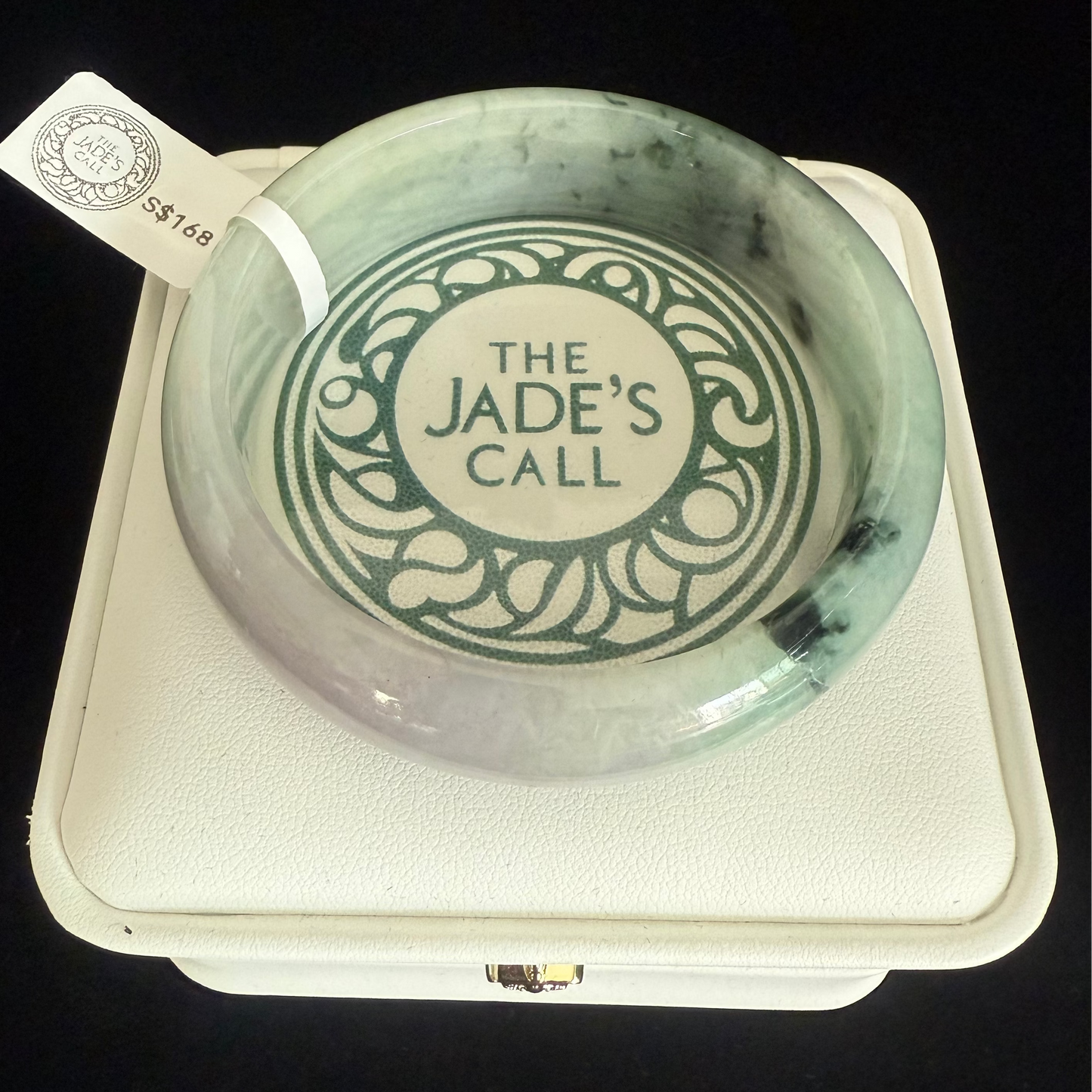 160.  Floating flower lavender Jade bangle