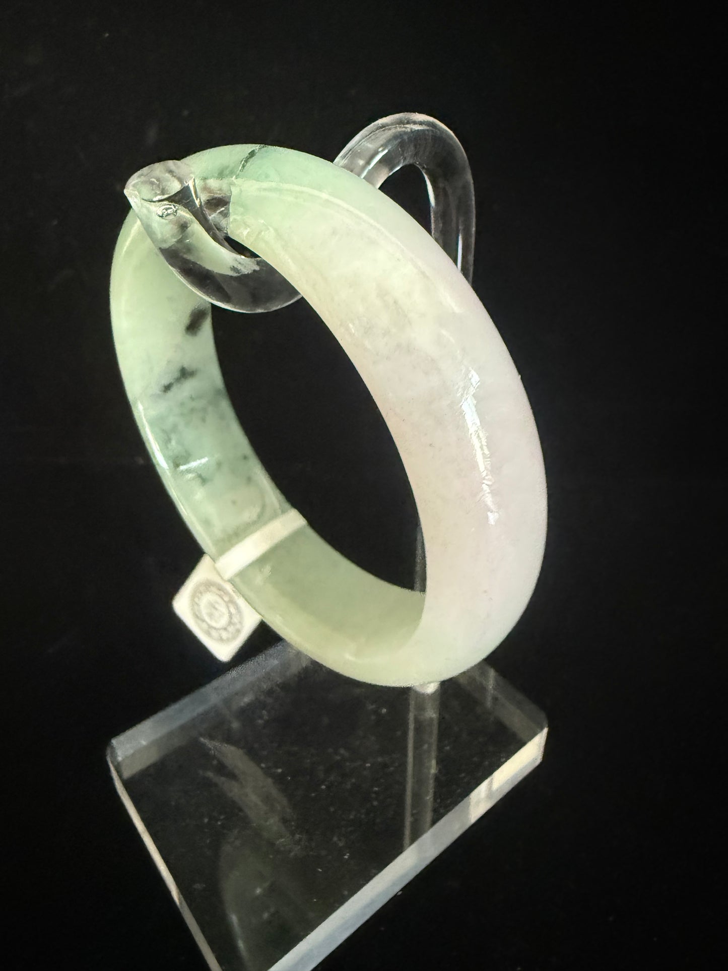 160.  Floating flower lavender Jade bangle