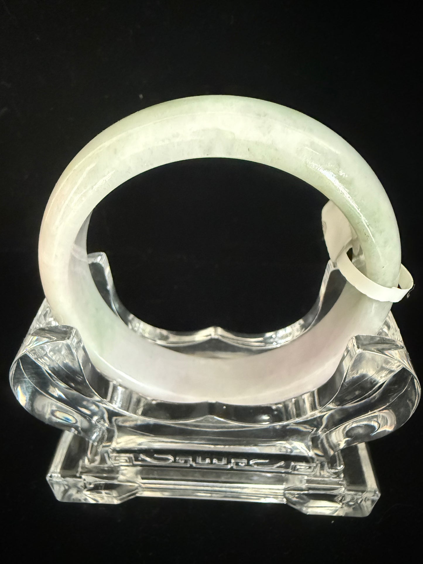 161. Light lavender and yellow green Jade bangle