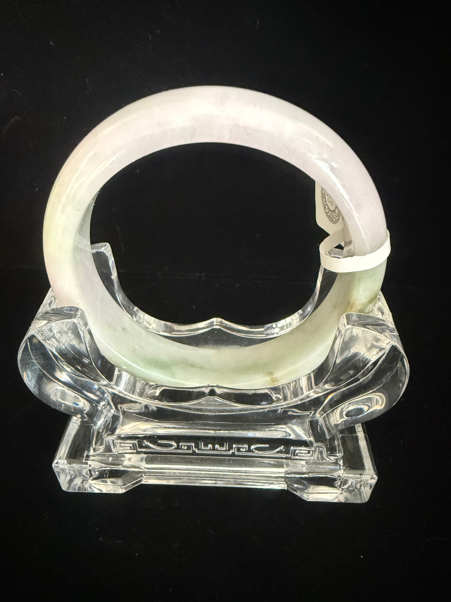 161. Light lavender and yellow green Jade bangle