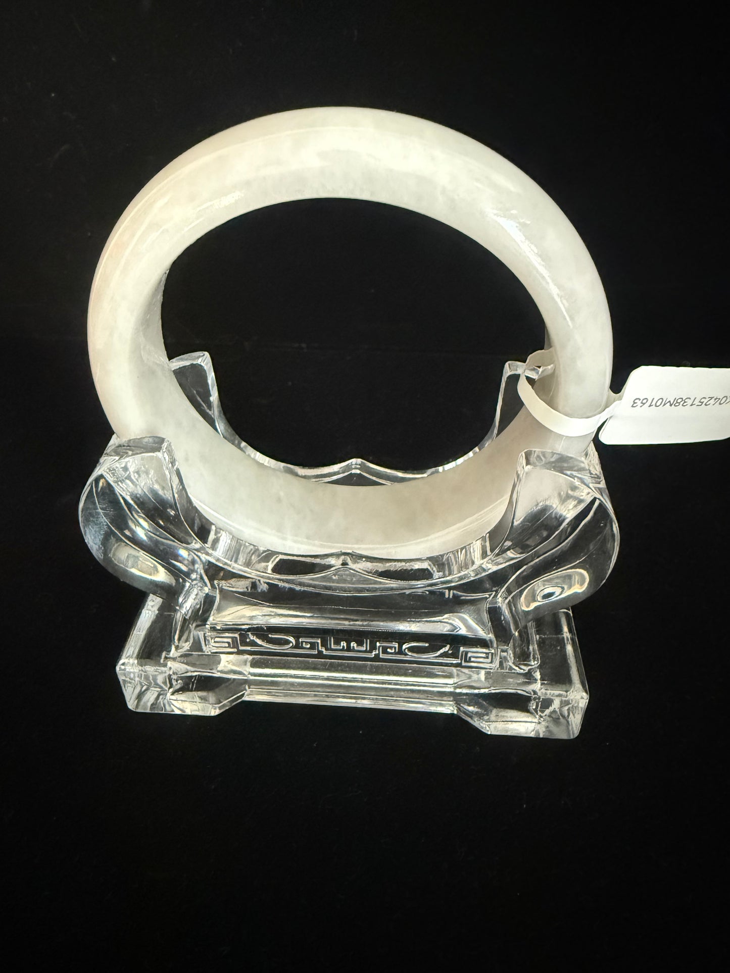 163.  Light yam colored Jade bangle