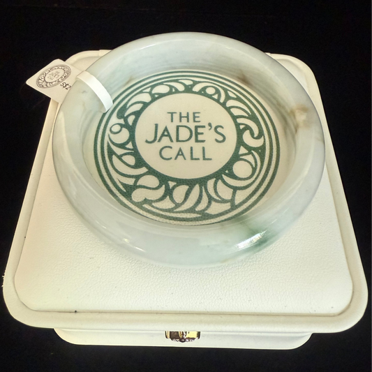 166. White with earthy brown spot Jade bangle