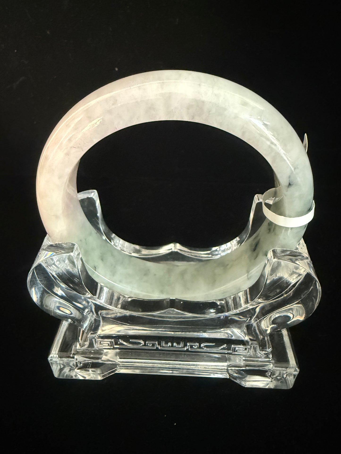 169. Lavender with green floating flower Jade bangle