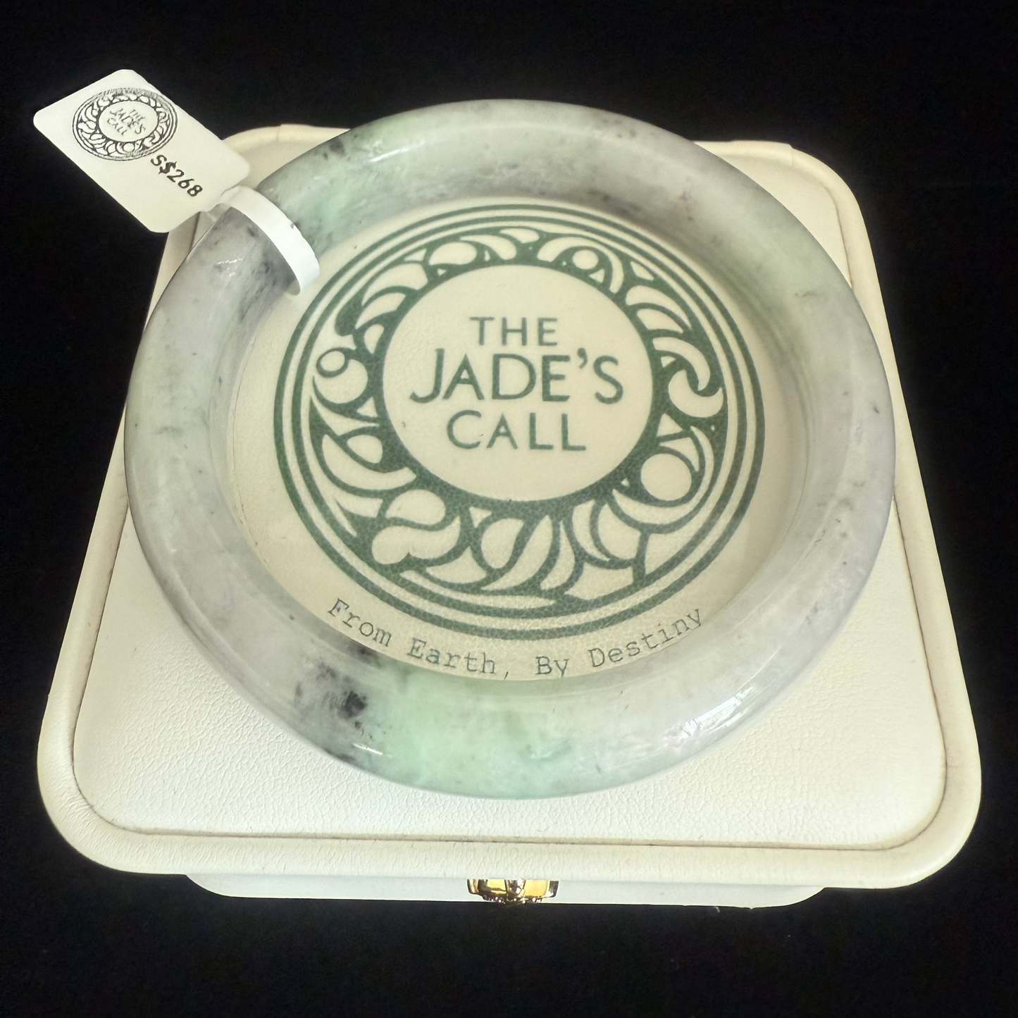 255. Mix of lavender green and black Jade bangle