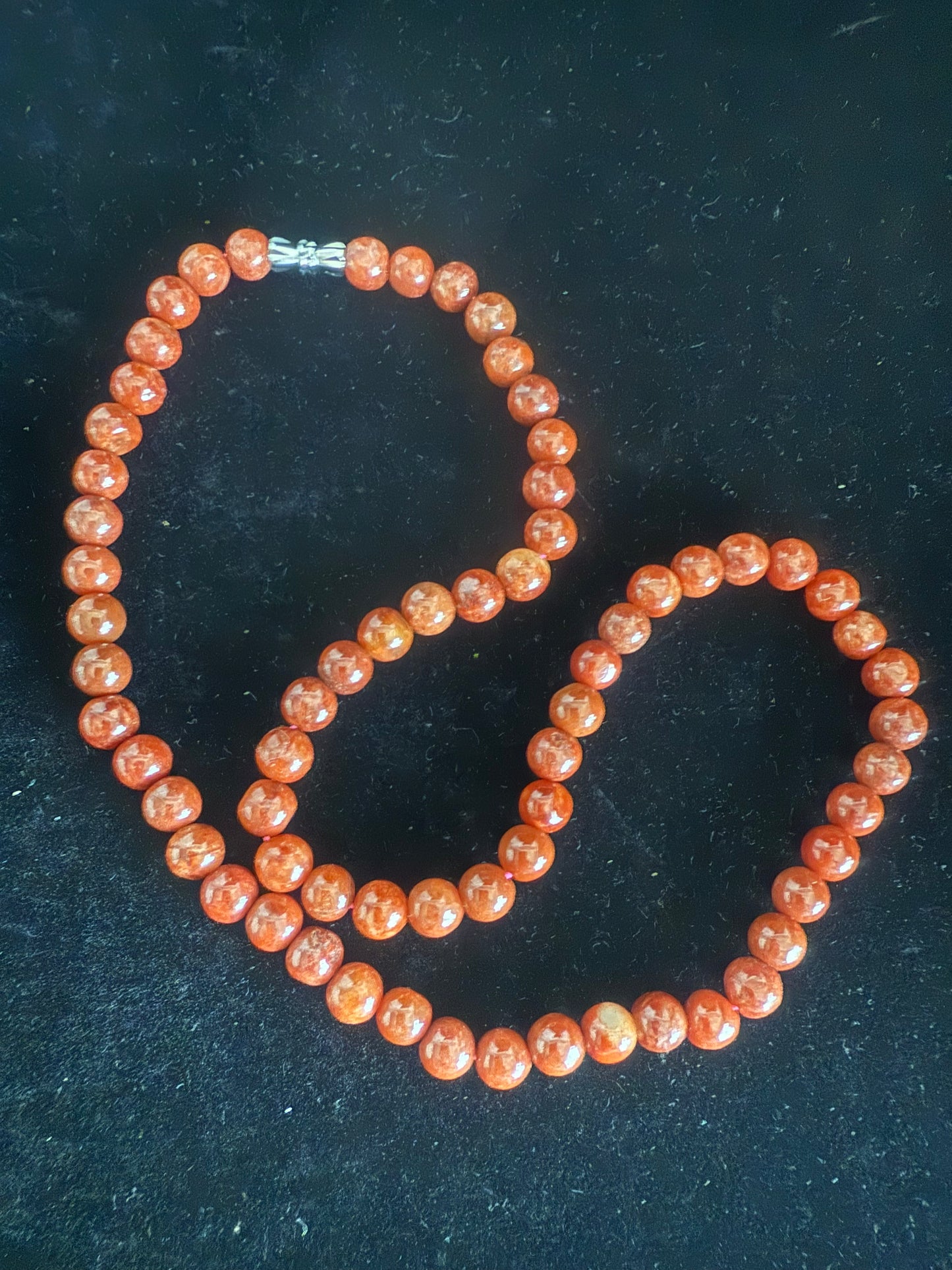 JB191. Red Jade beads necklace