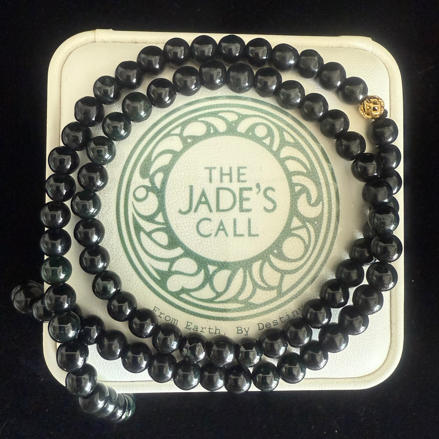JB195. Black Jade beads necklace