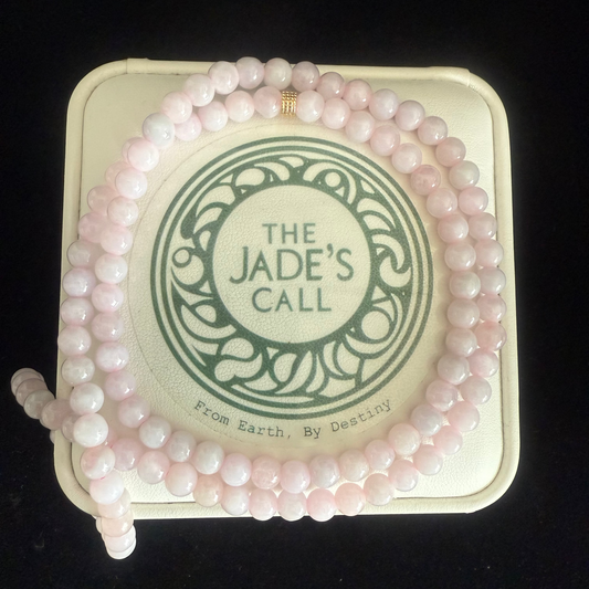 JB196. Pink Jade beads necklace