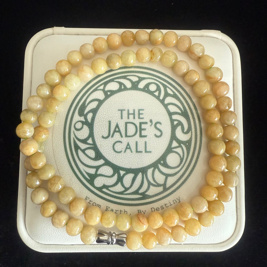 JB192. Yellow Jade beads necklace