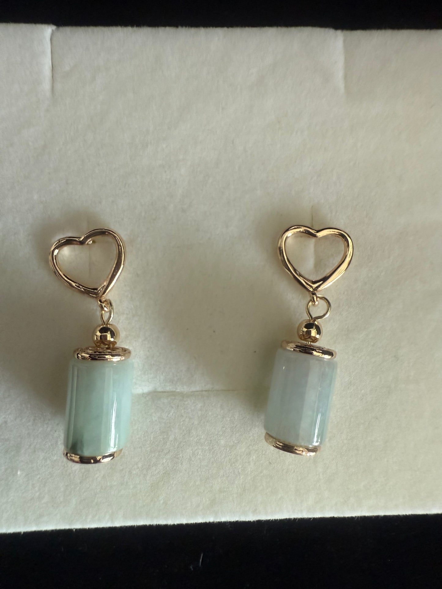 E334. Cylindrical Jade Earring