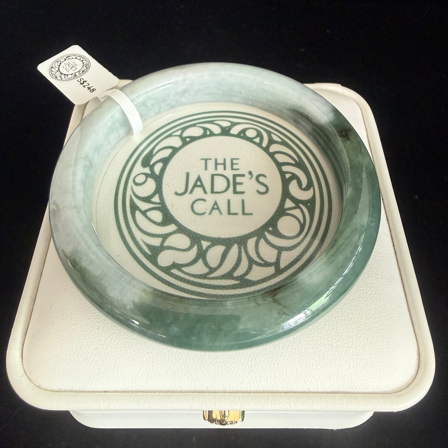 294. Unique half colored Jade bangle