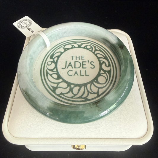 294. Unique half colored Jade bangle