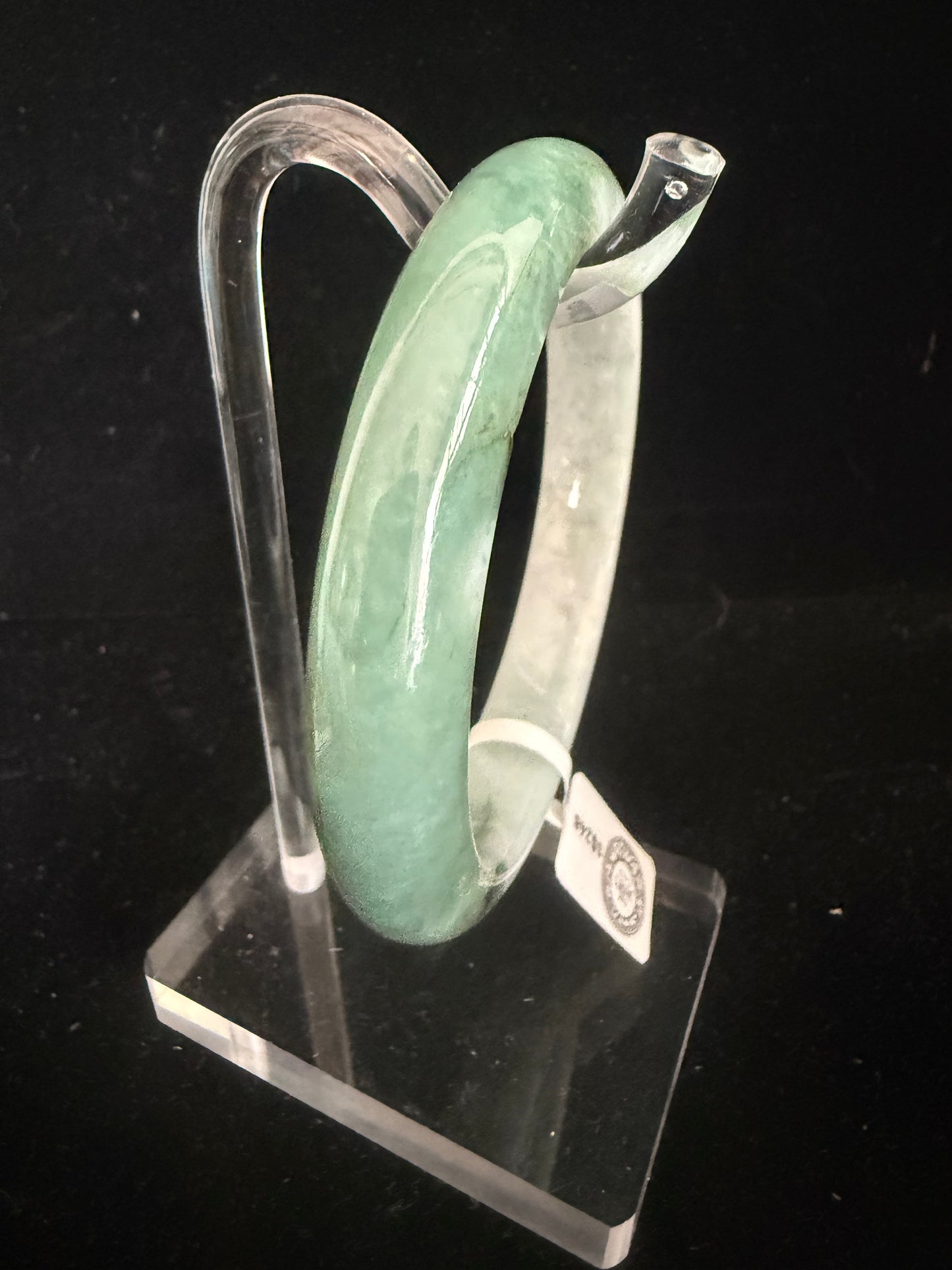 294. Unique half colored Jade bangle