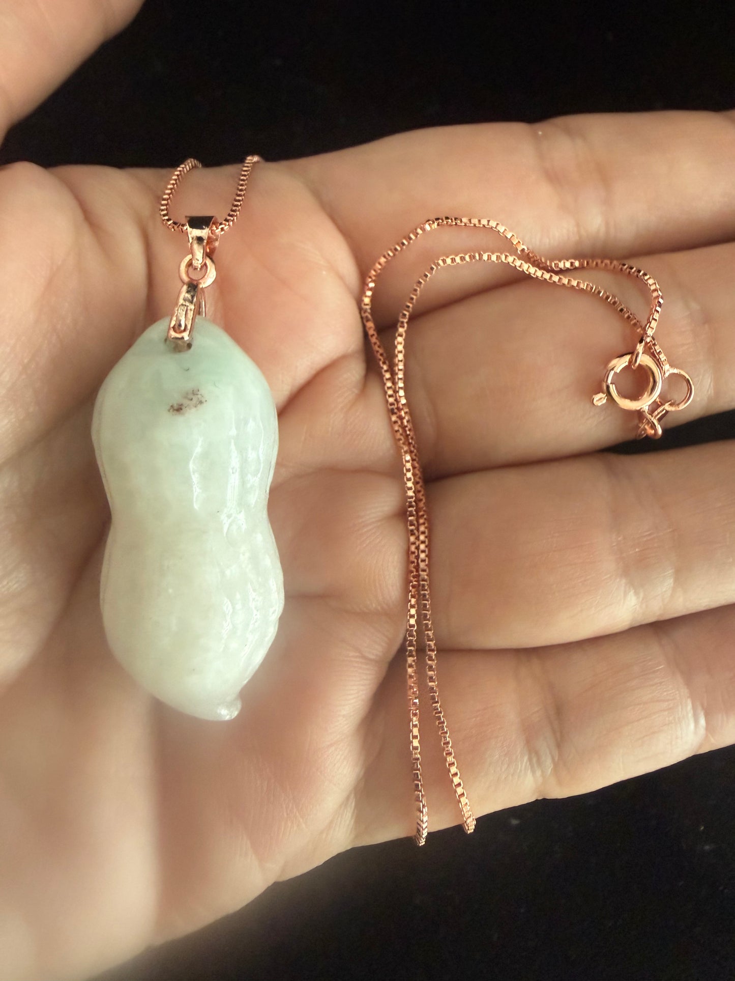 L43. Jade pendant with necklace - Peanut