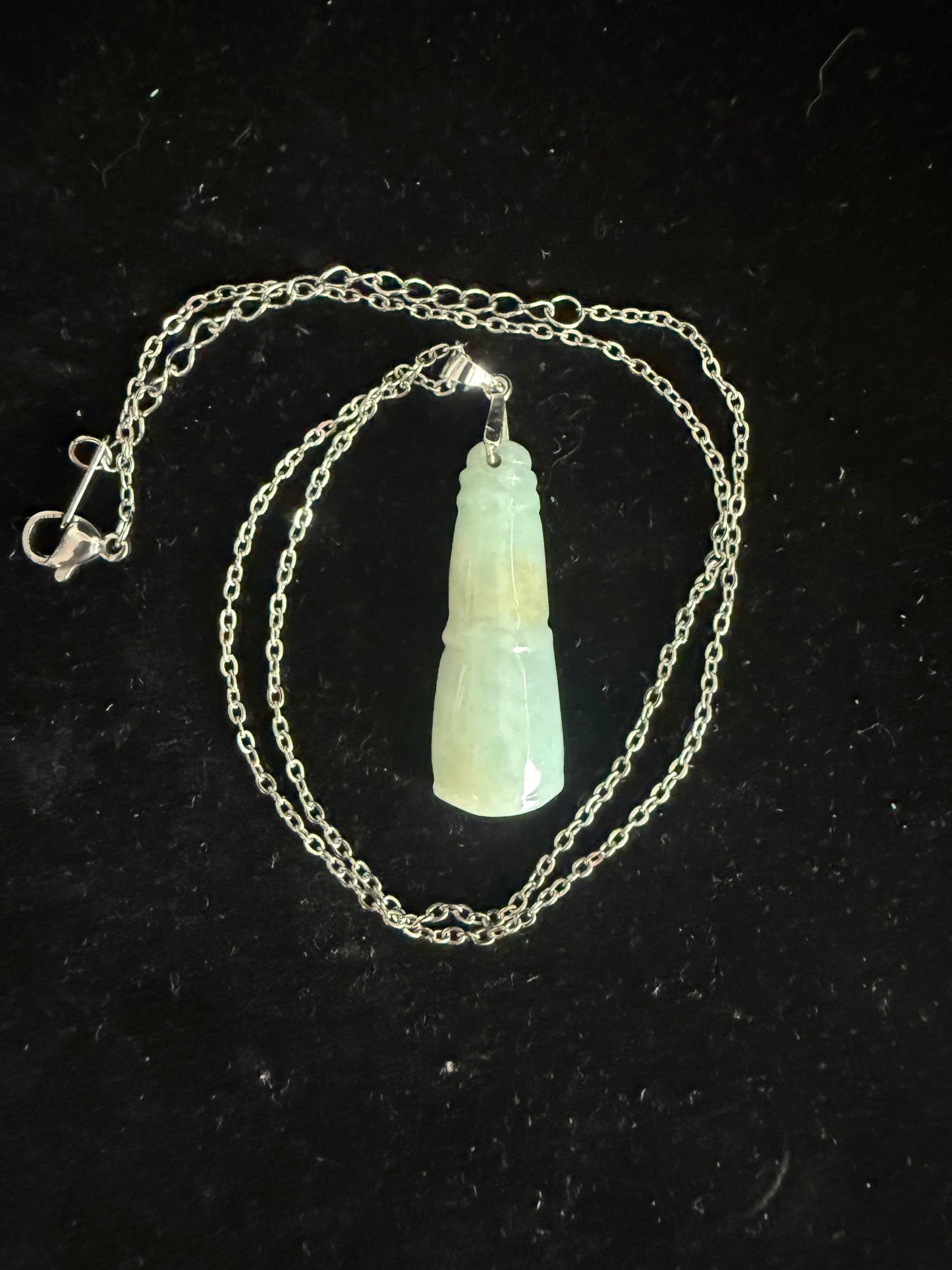 L48. Jade pendant with necklace - Bamboo
