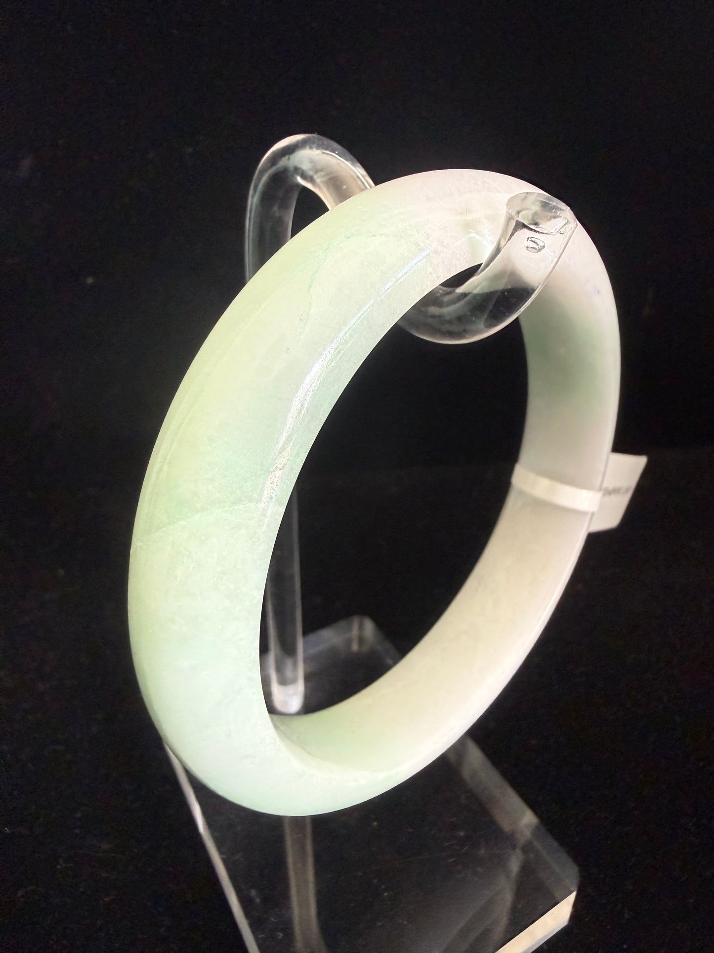 371. Light green and slight lavender blend Jade bangle