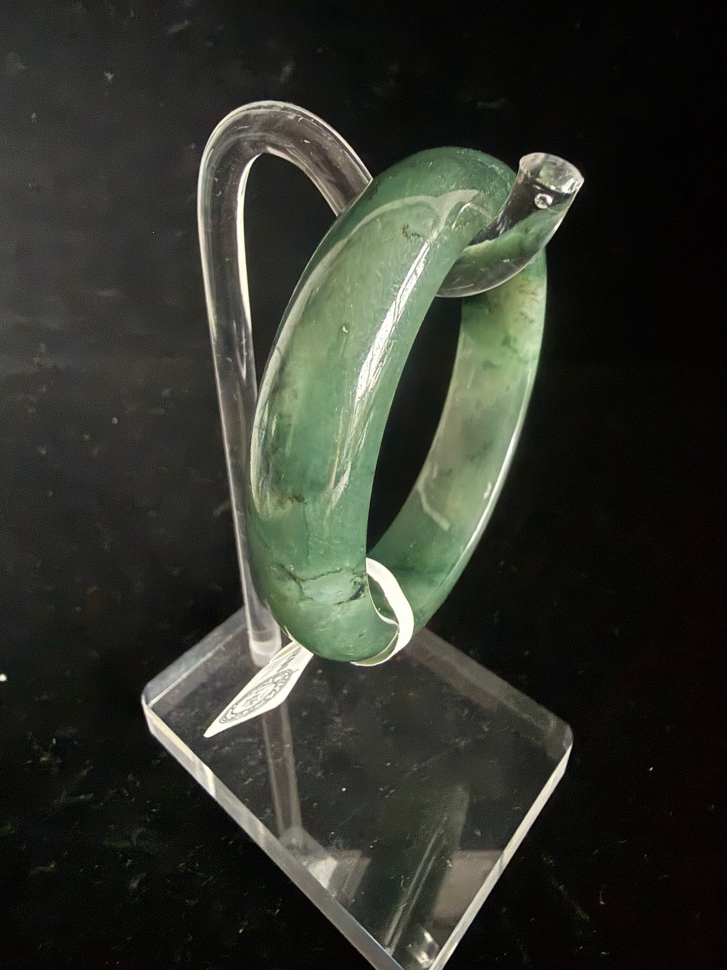 247. Dark green mix Jade bangle