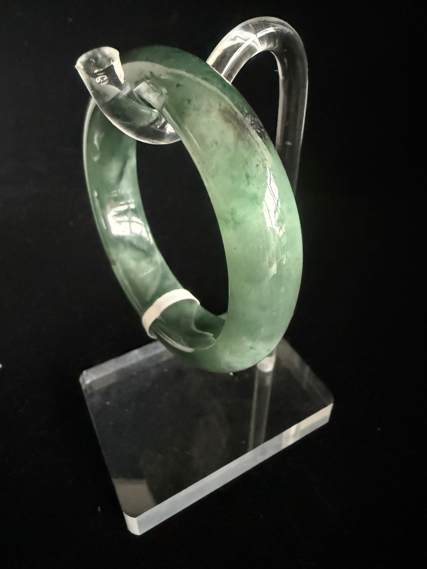 247. Dark green mix Jade bangle