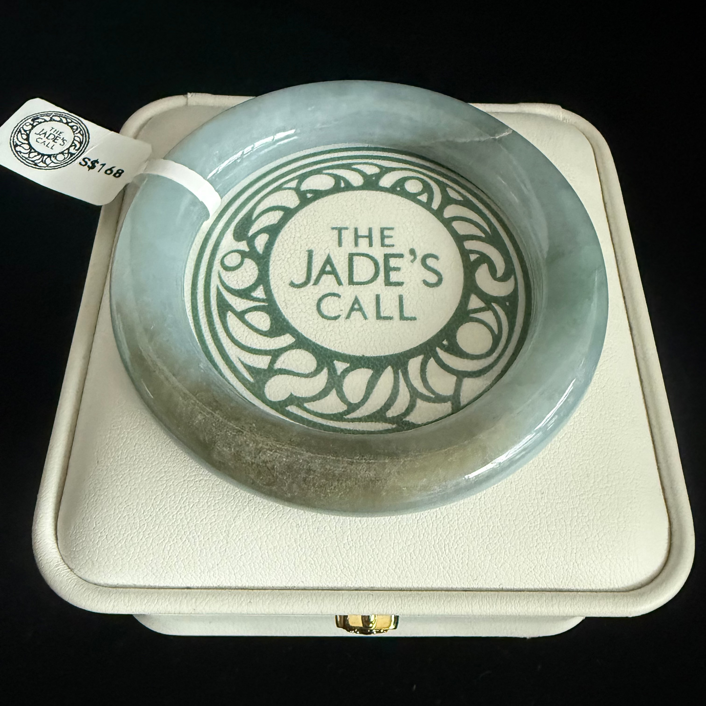 397. Traditional round light blue Jade bangle