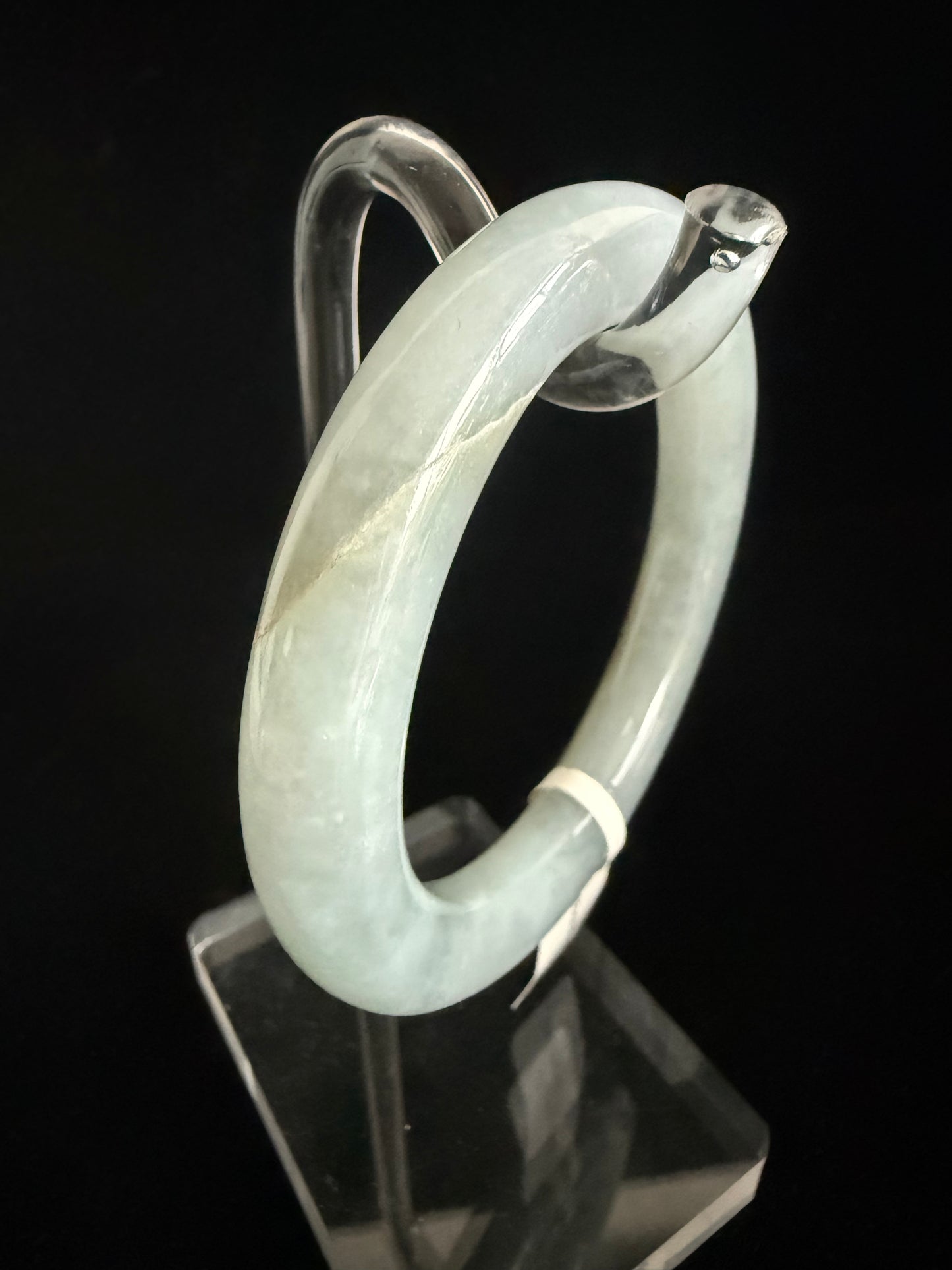 397. Traditional round light blue Jade bangle
