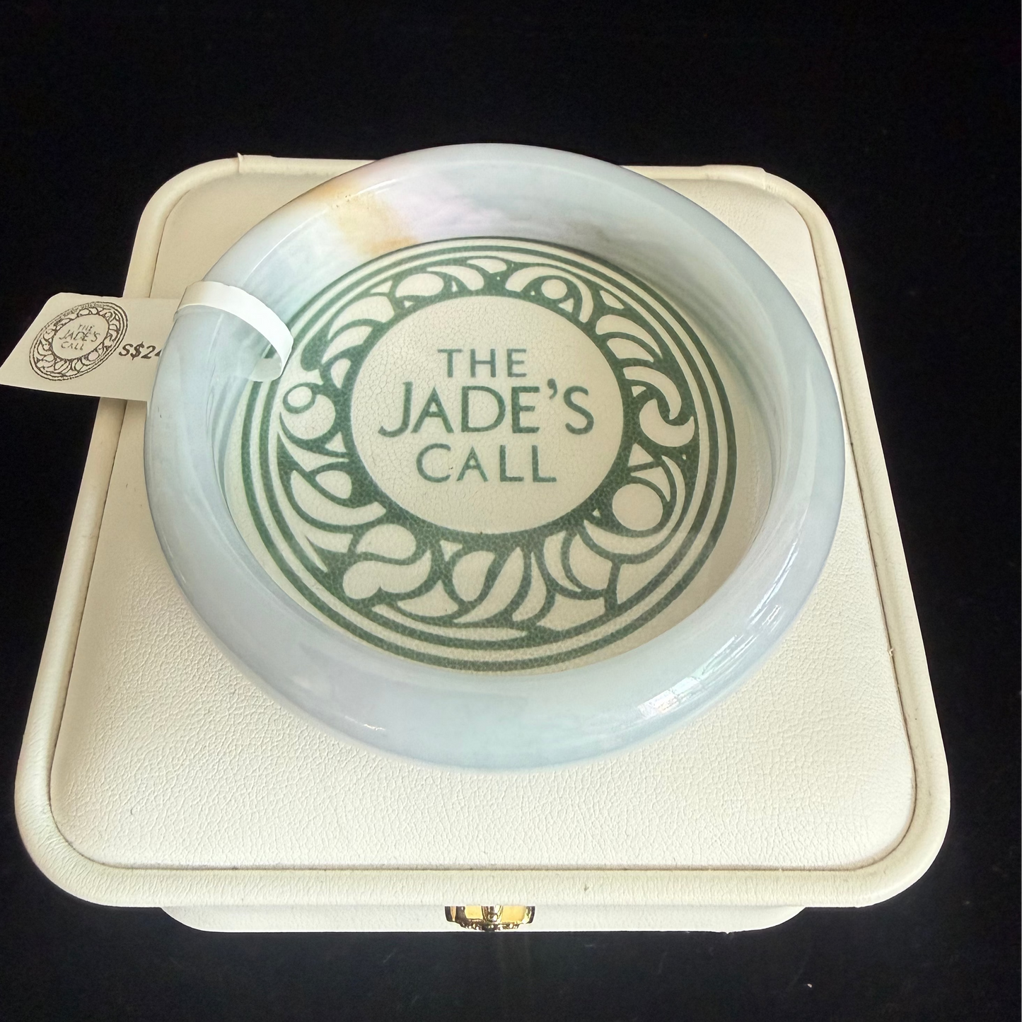 189. Clean light greenish blue Jade bangle