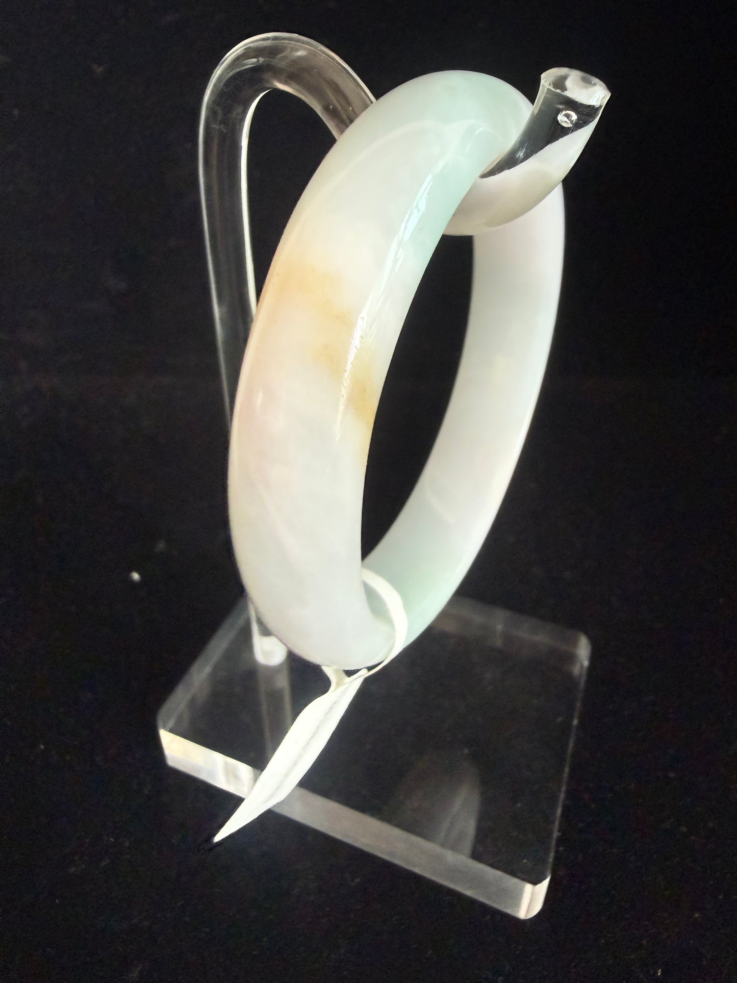 189. Clean light greenish blue Jade bangle
