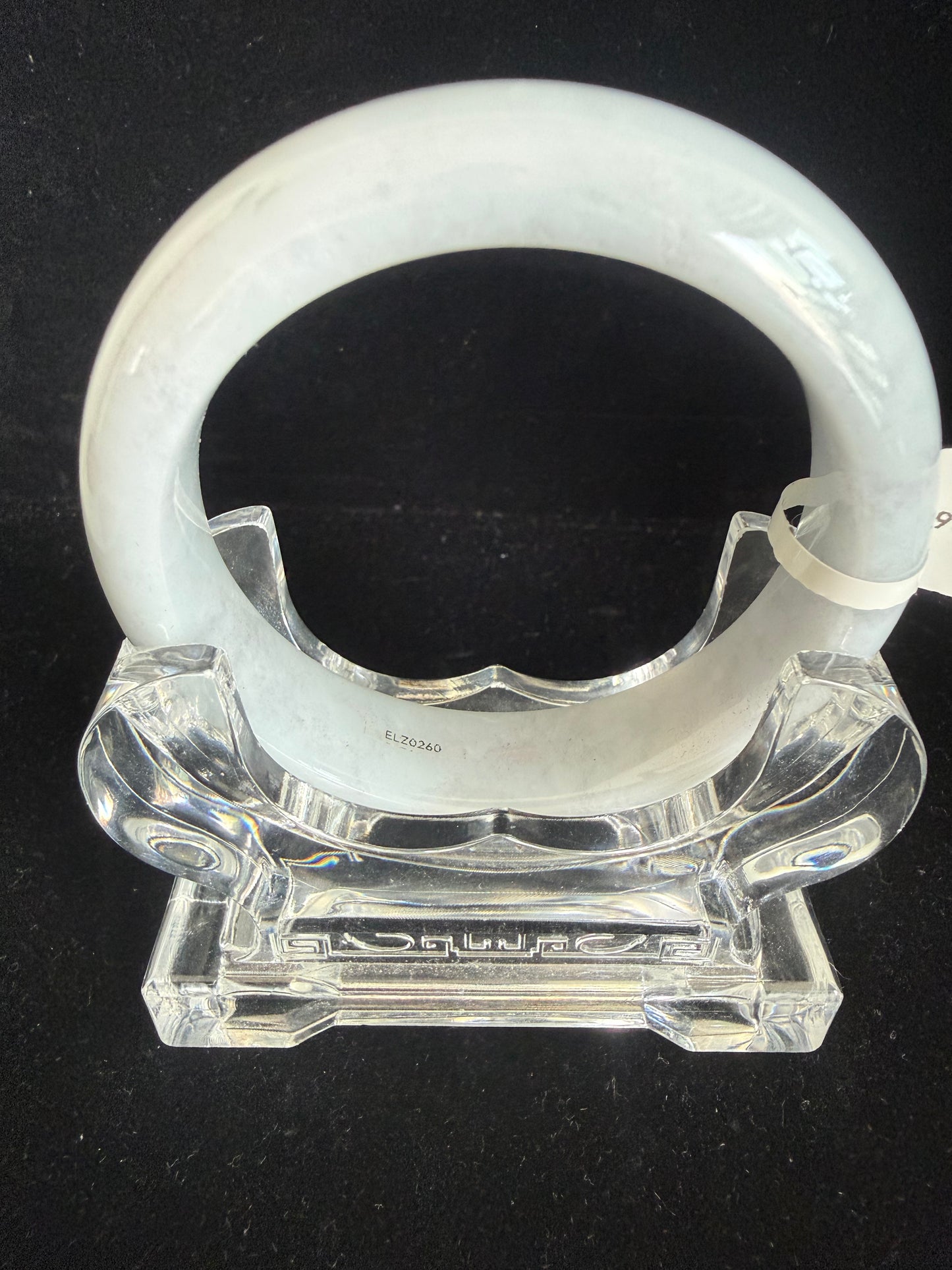 191. White silverish Jade bangle