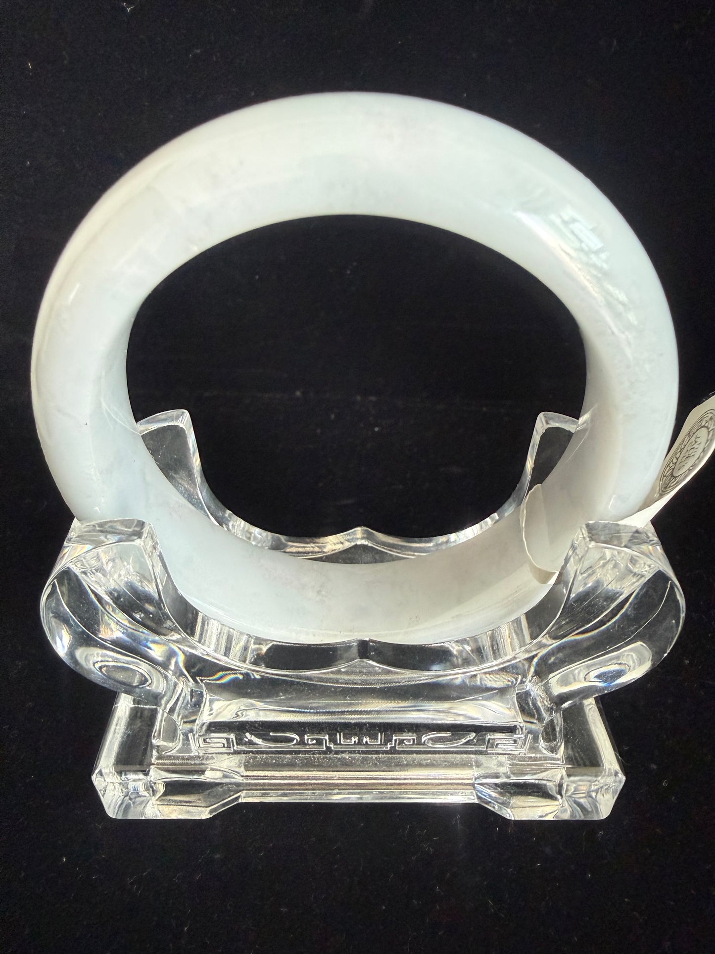 191. White silverish Jade bangle