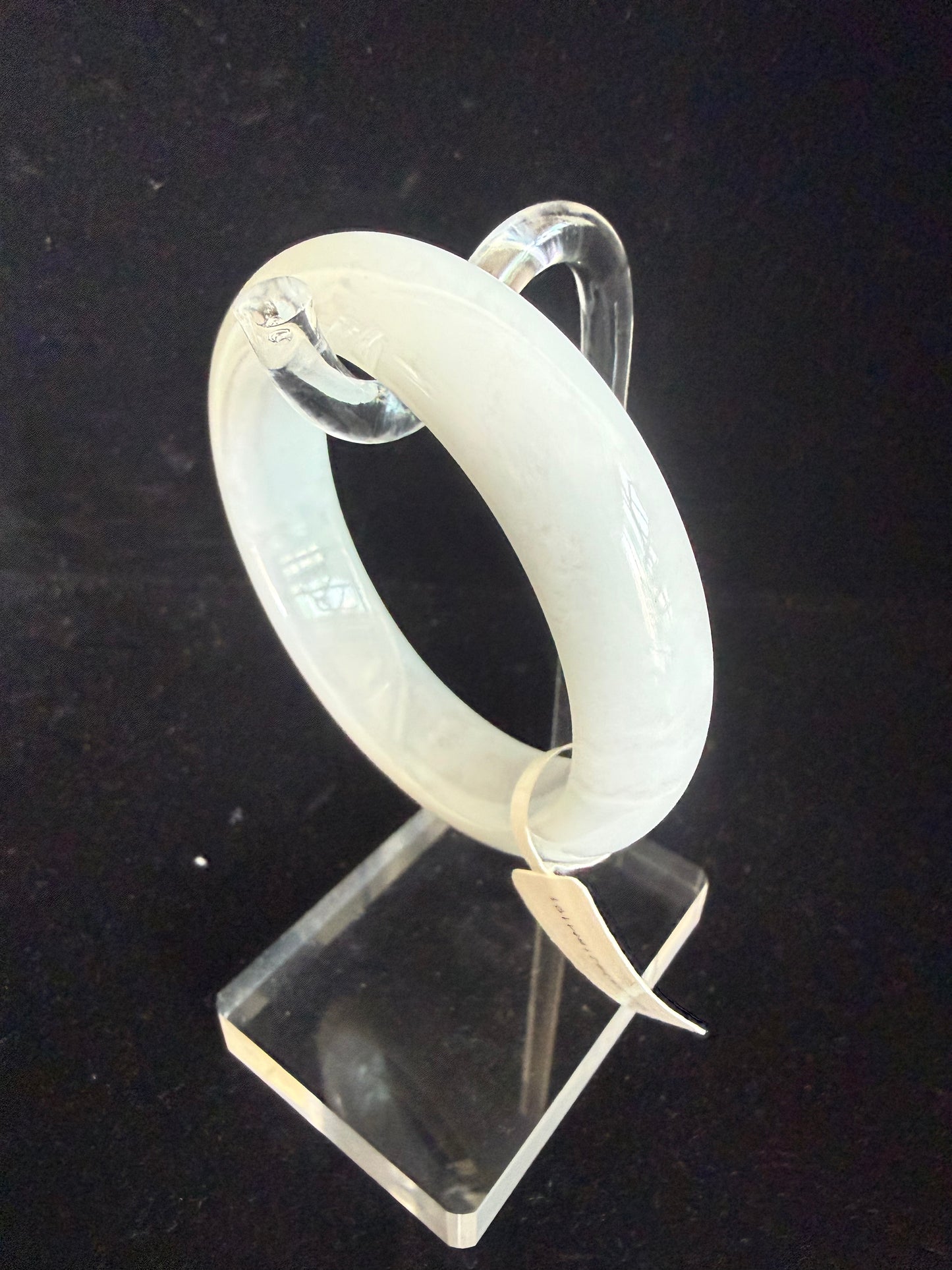 191. White silverish Jade bangle