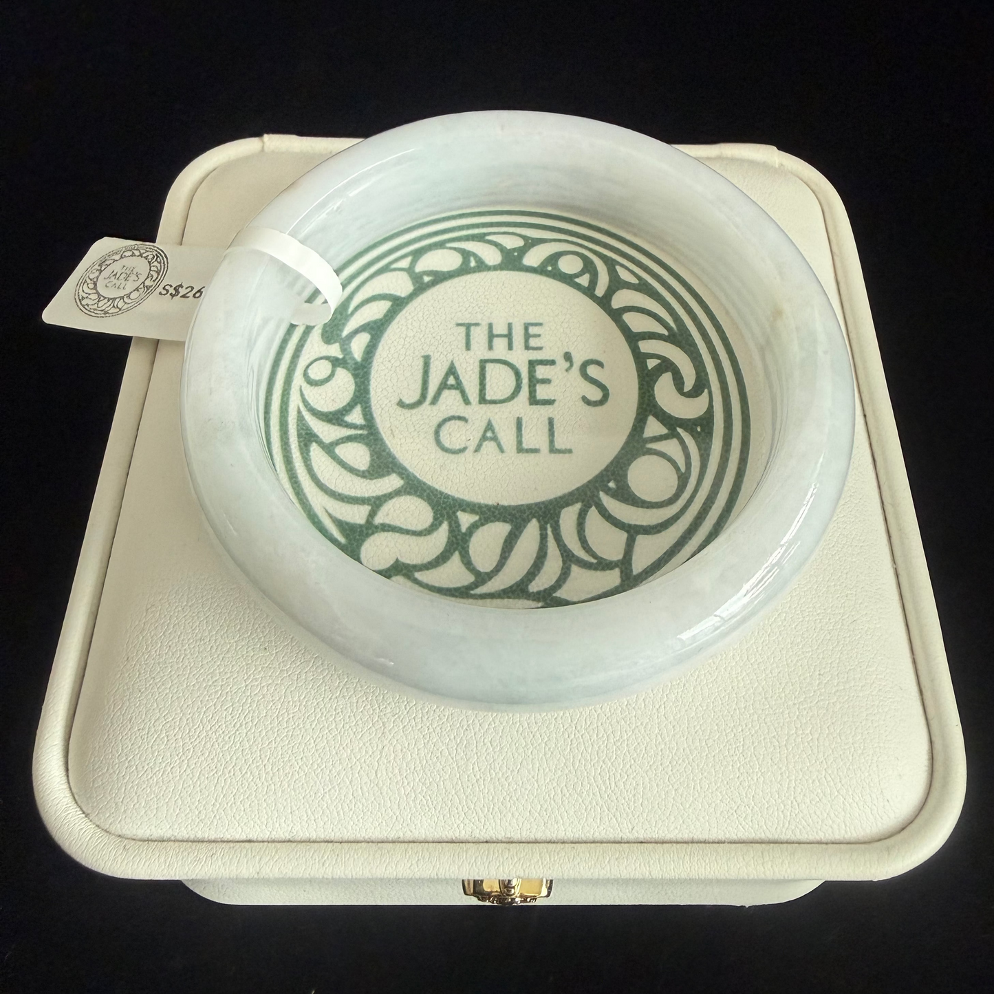 220. Glossy white Jade bangle