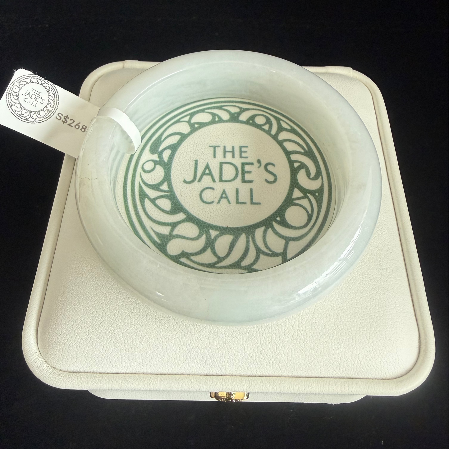 231. White Moonlight Jade bangle