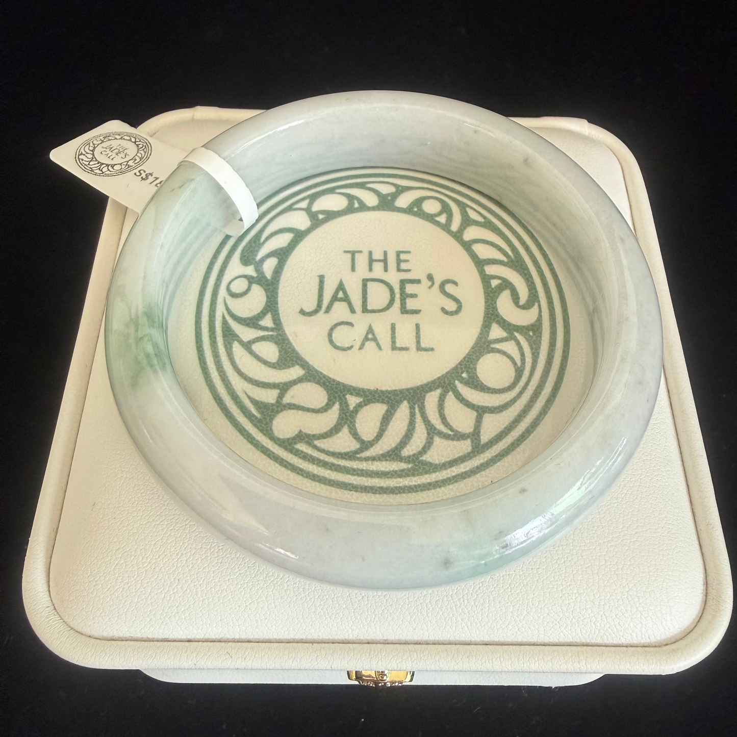 241. Milky white with a dash of green Jade bangle