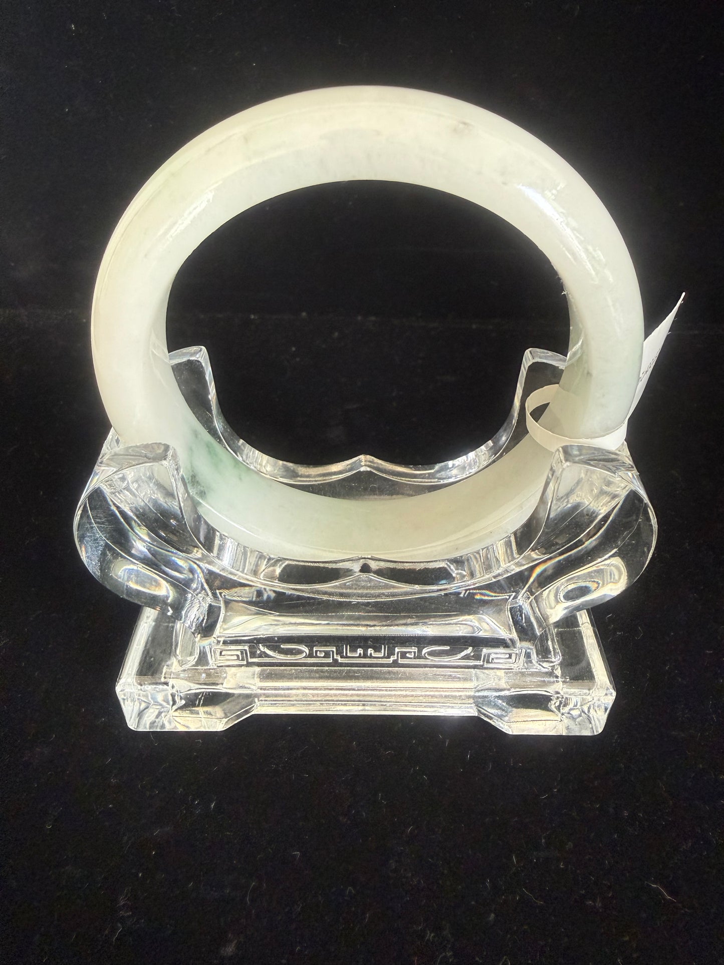 241. Milky white with a dash of green Jade bangle