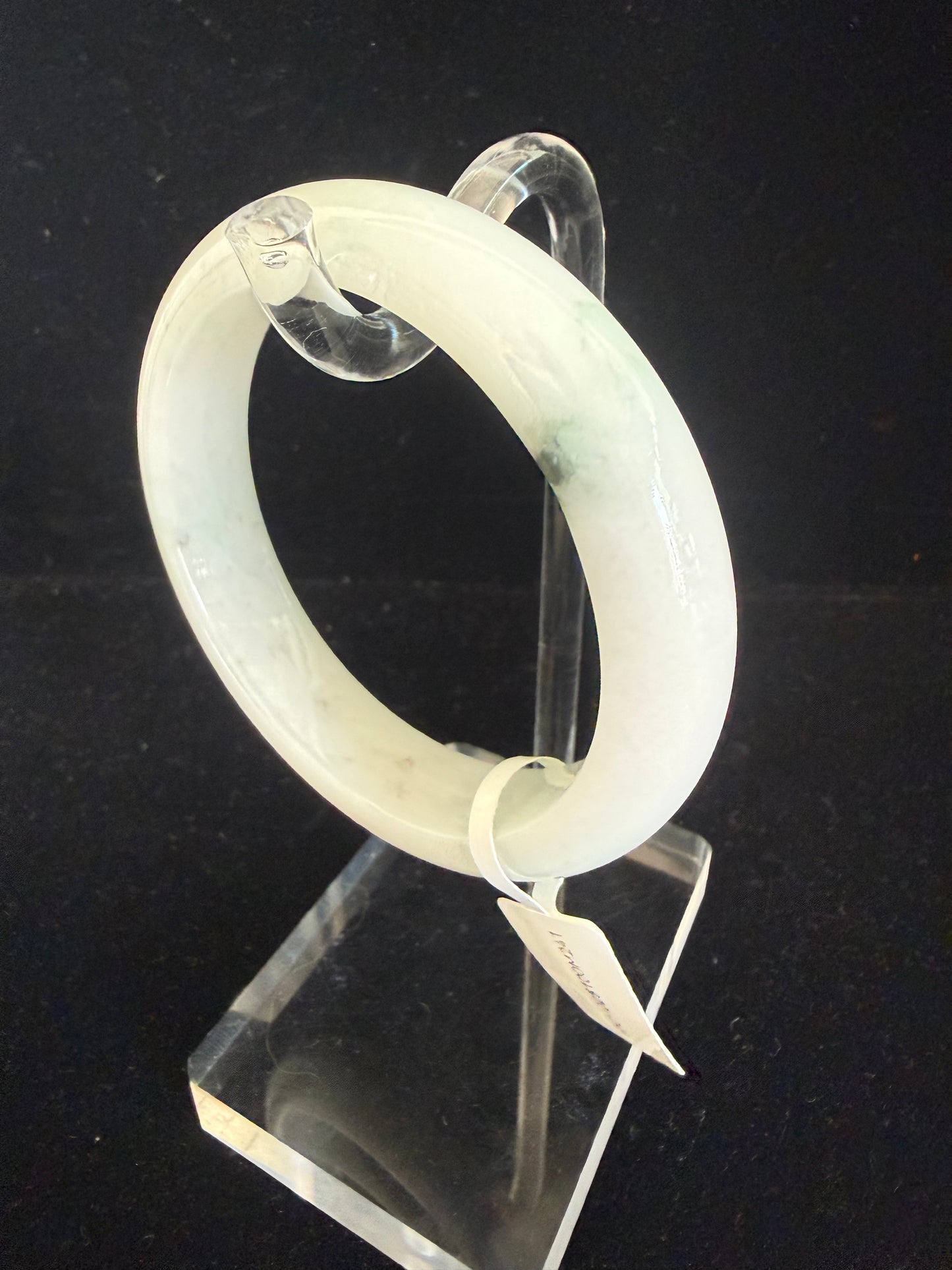 241. Milky white with a dash of green Jade bangle