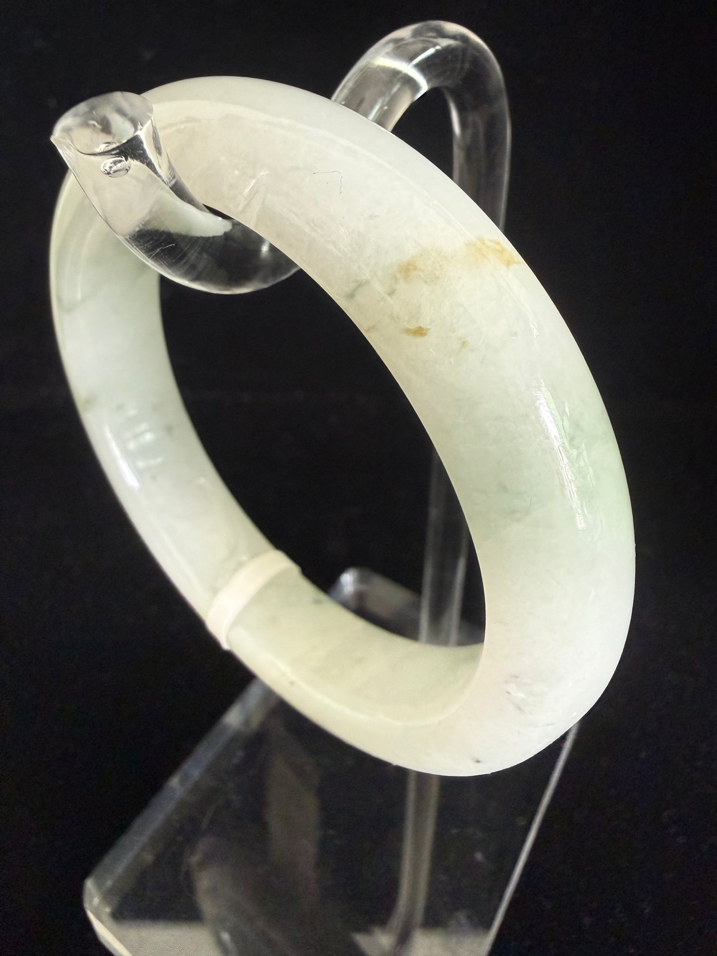 244. Translucent white Jade bangle
