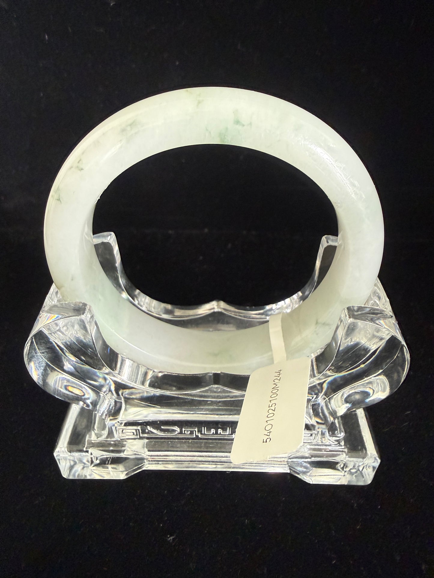 244. Translucent white Jade bangle