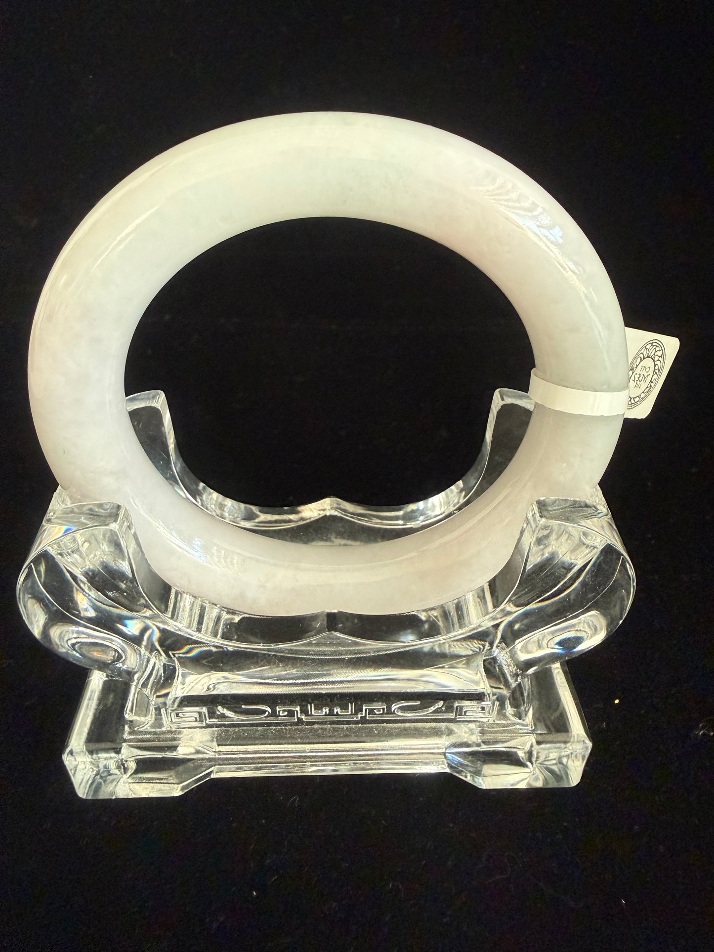295. Traditional round white based Jade bangle