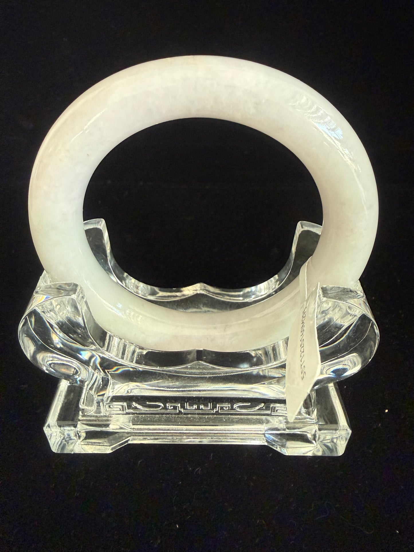 295. Traditional round white based Jade bangle