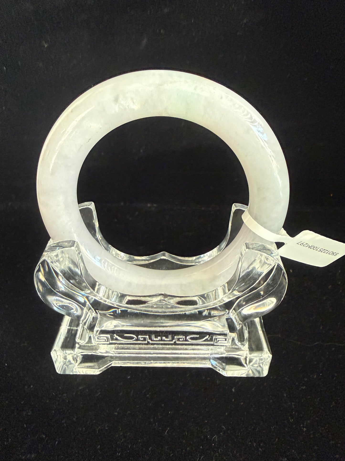 297. Traditional round light lavender base Jade bangle