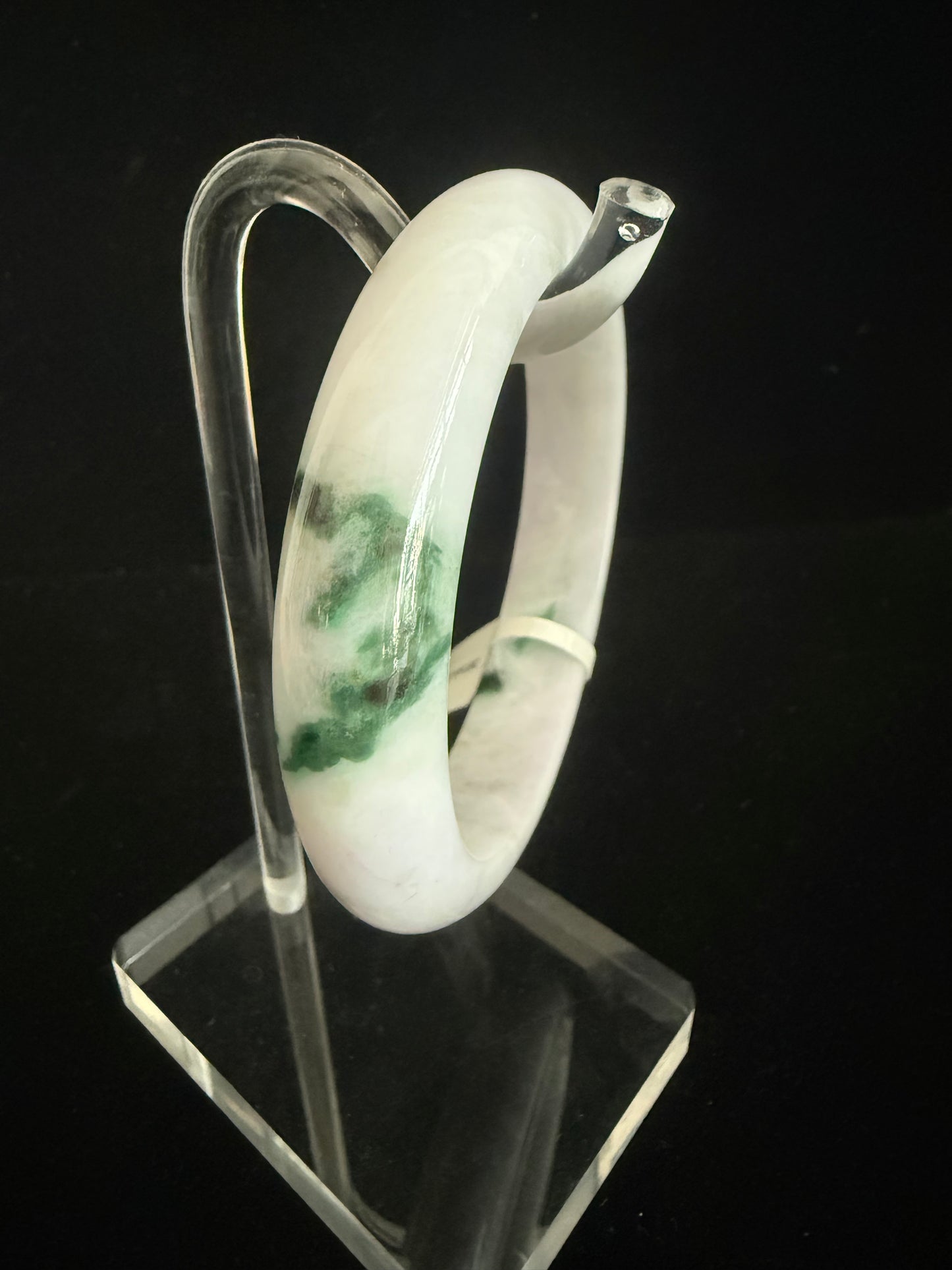 380. Light lavender with a dash of green Jade bangle