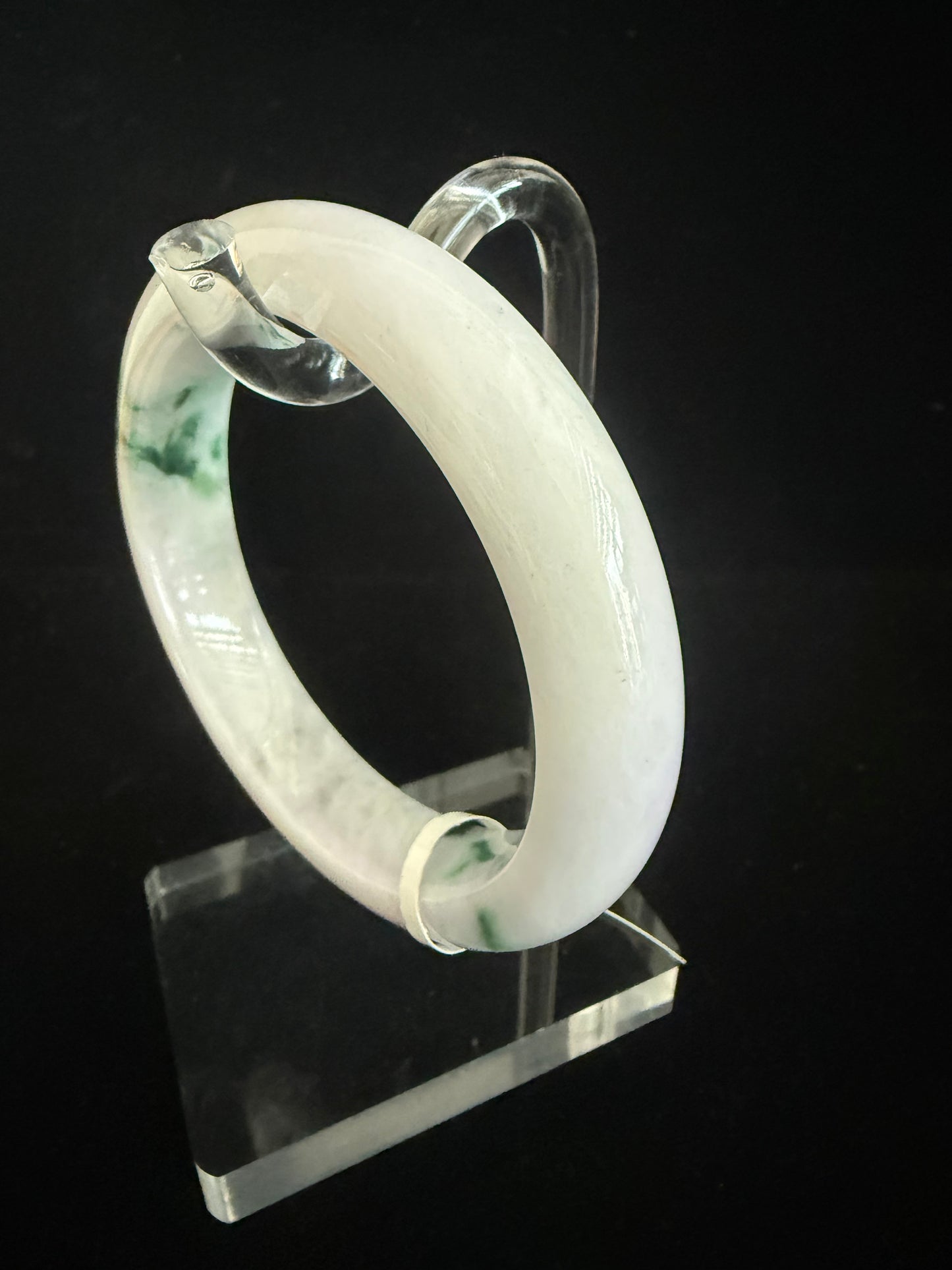 380. Light lavender with a dash of green Jade bangle