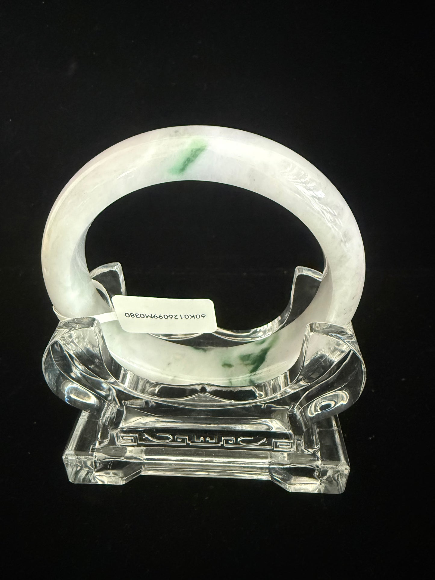 380. Light lavender with a dash of green Jade bangle
