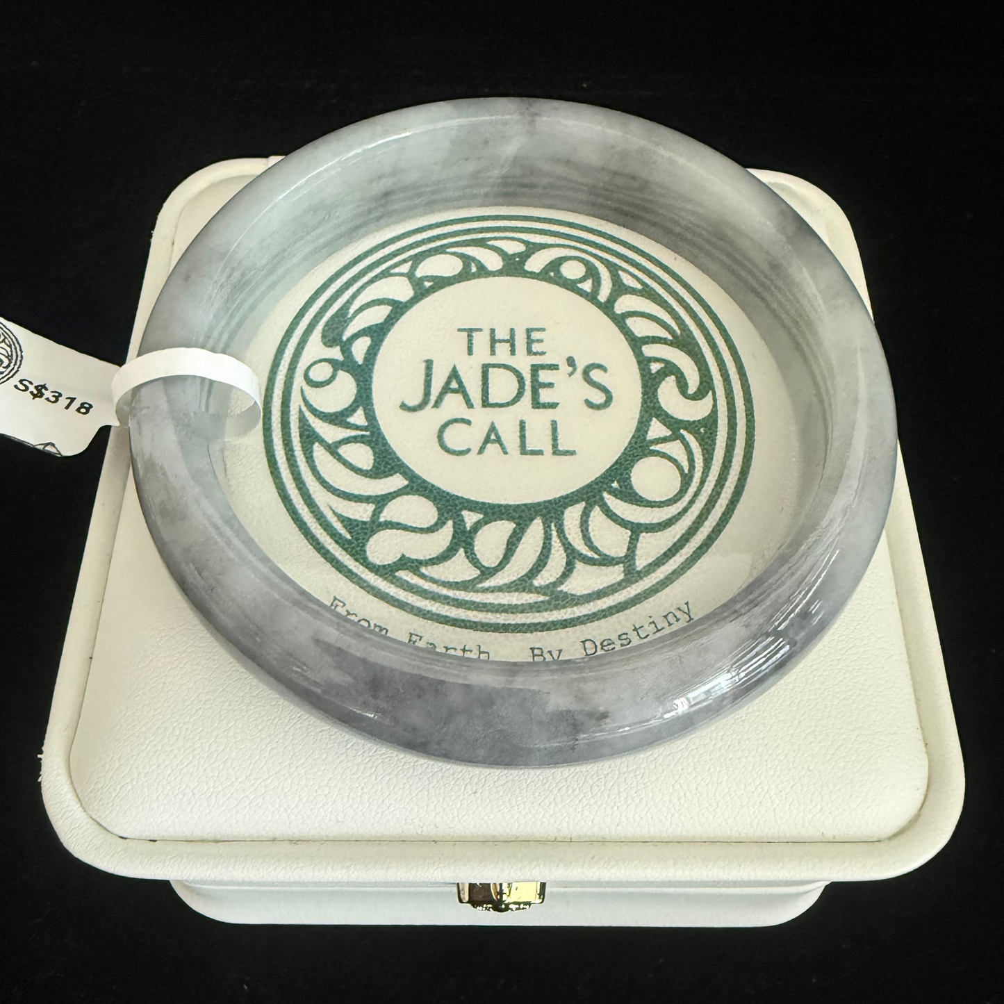 374. Beautiful grey tone Jade bangle