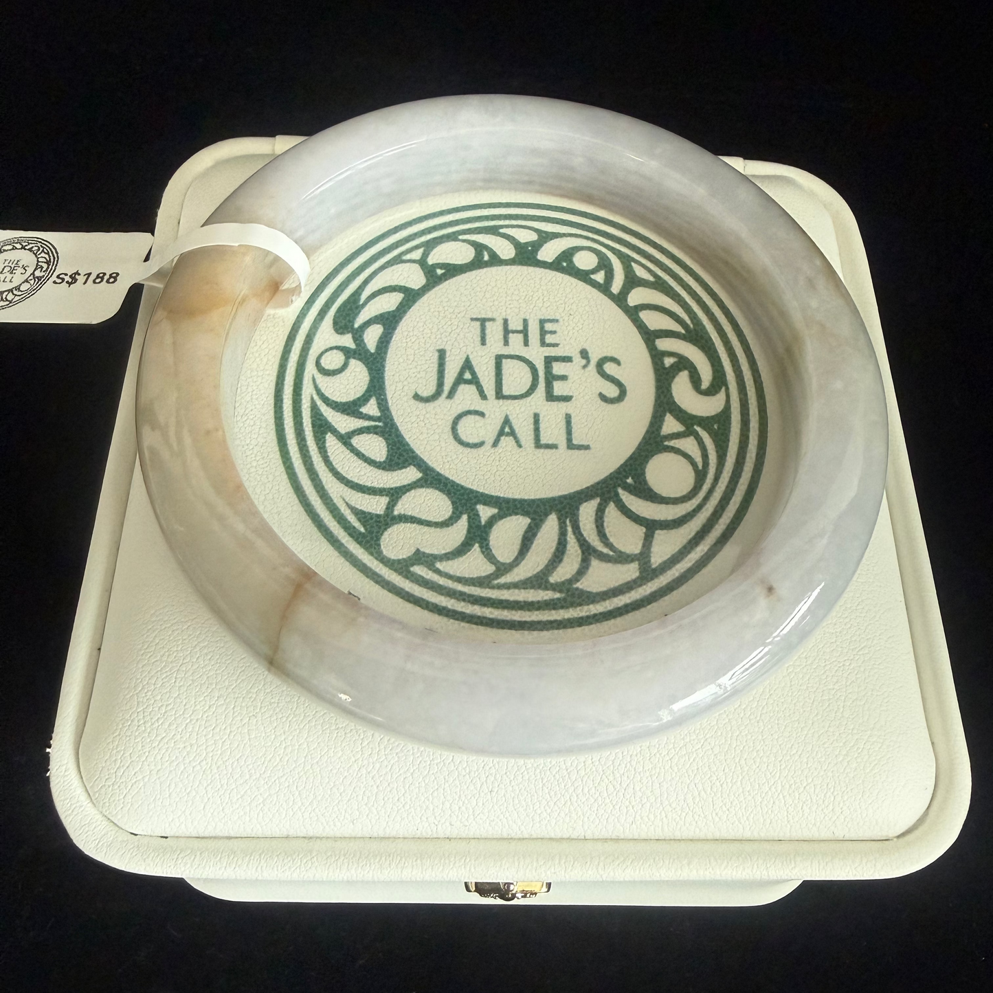 307. Luminous with twirl of yellow Jade bangle