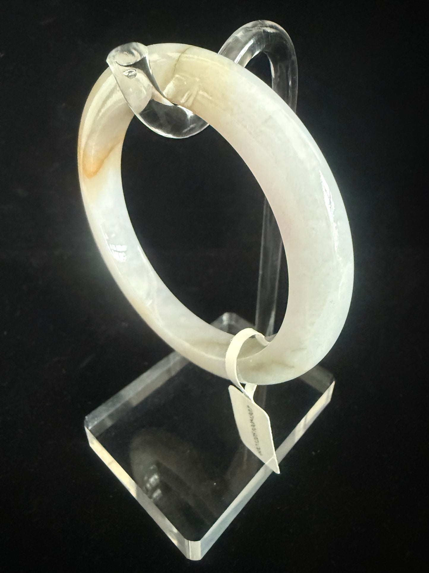 307. Luminous with twirl of yellow Jade bangle