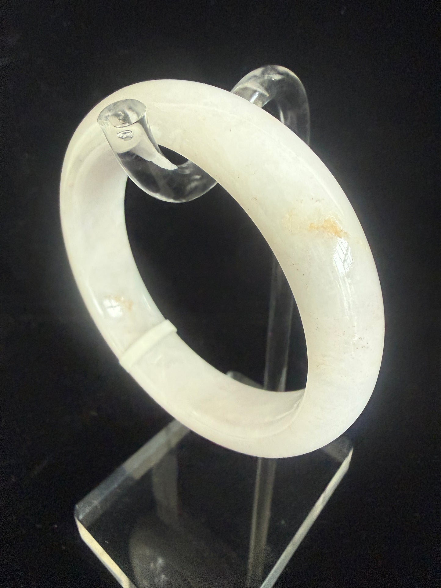 309. Milky light pink based Jade bangle