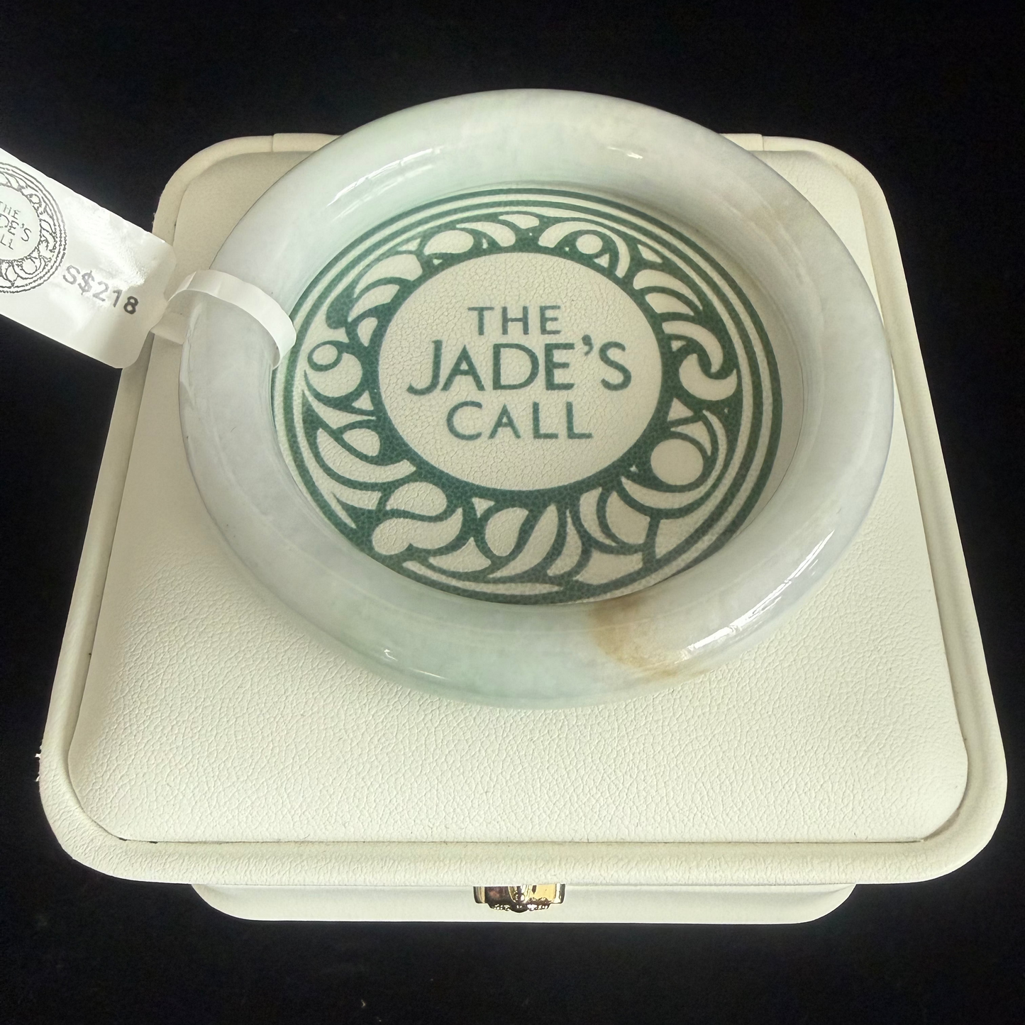 310. Traditional round light green Jade bangle