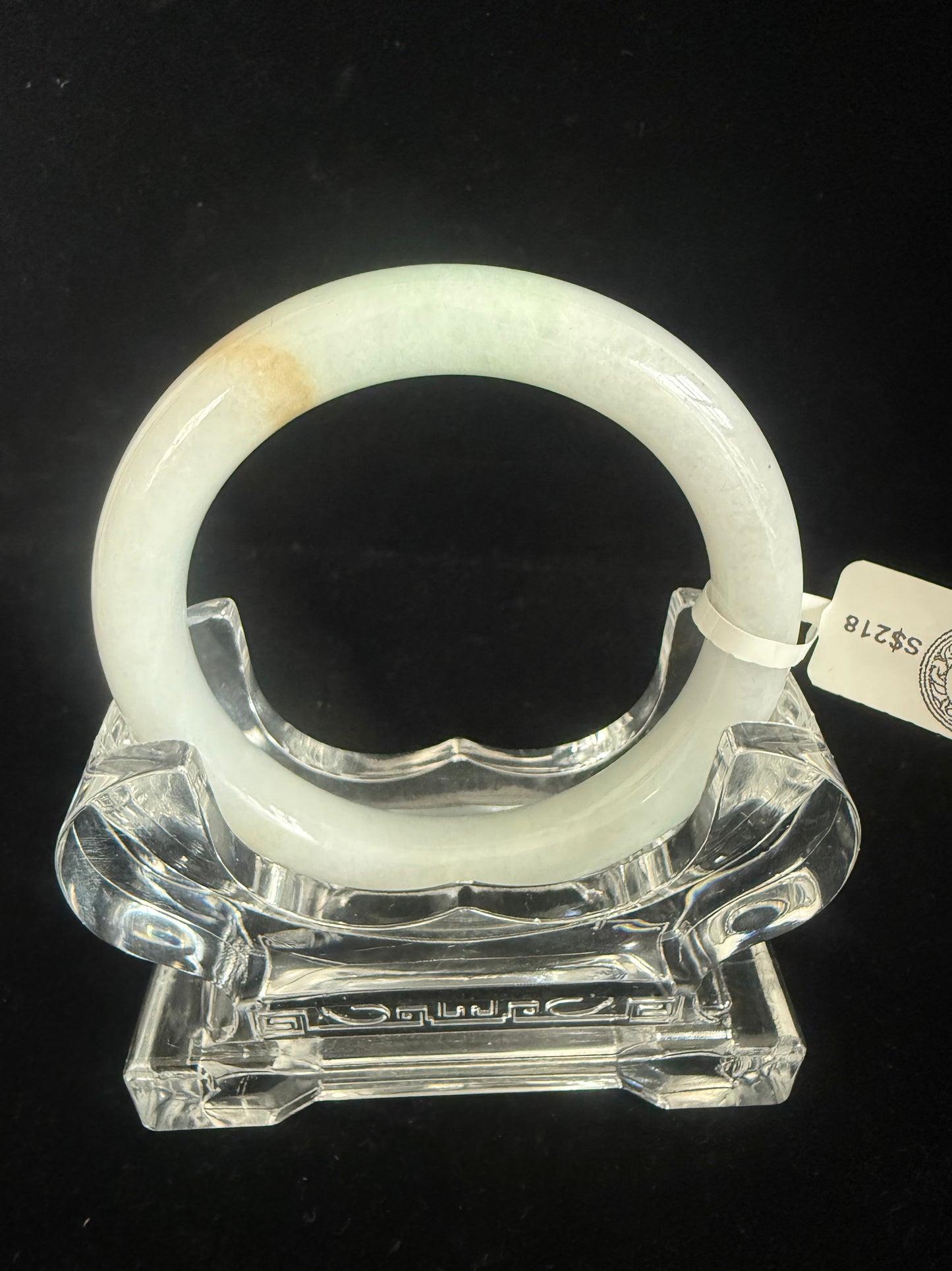 310. Traditional round light green Jade bangle