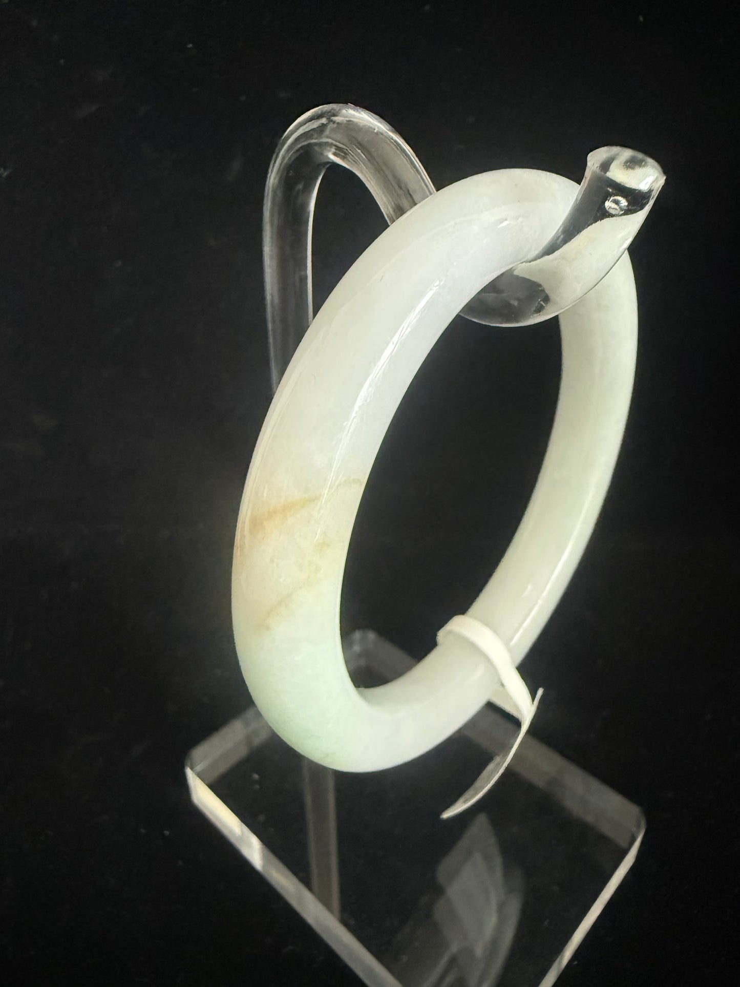 310. Traditional round light green Jade bangle